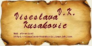 Višeslava Kušaković vizit kartica